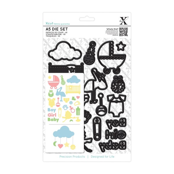 Xcut 23-Piece A5 Die Set, New Baby Icons by Xcut