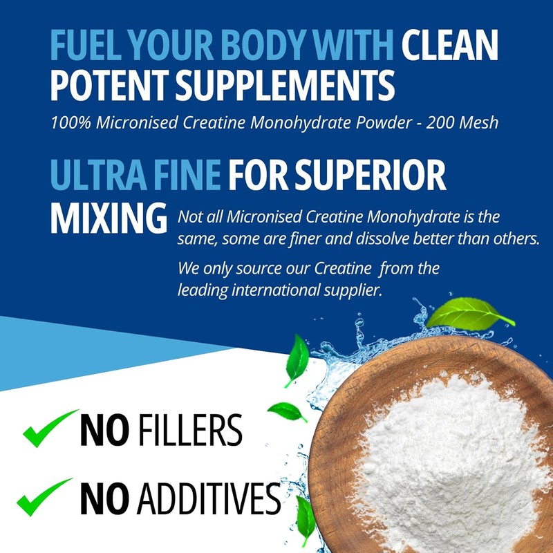 Creatine Monohydrate Powder - 300g (60 x 5g Servings) |