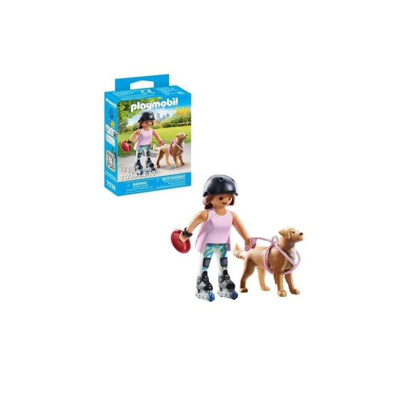 PLAYMOBIL 71739 Jeune Fille Rolleuse with Retriever