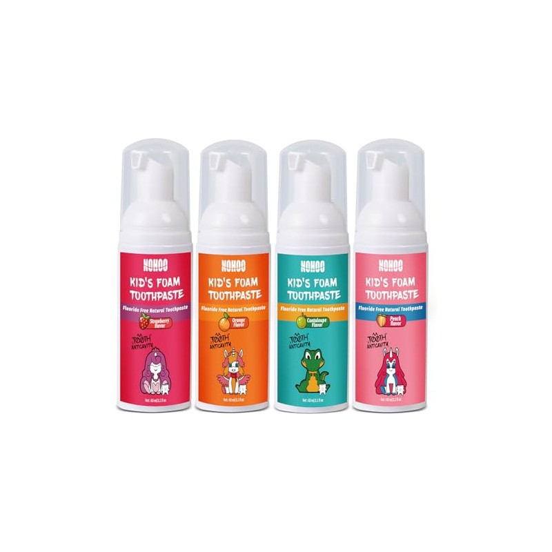 NOHOO Fluoride Free Kids Foam Toothpaste - Fruit Flavors