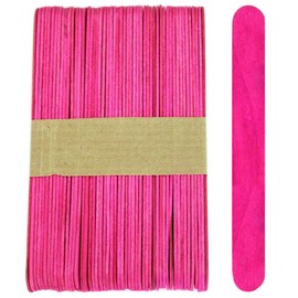 CraftySticks- 100 Pack, 6 Inch Pink Color, Jumbo Wood Popsicle Sticks for Crafts, Home, School Art, Building, Learning, Wood Tongue Depressor Size