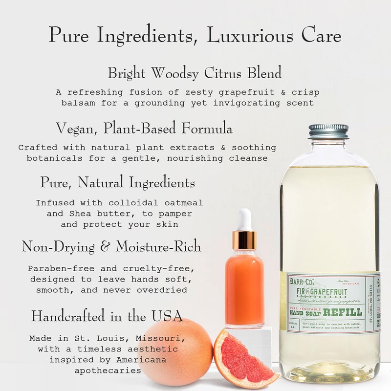 BARR-CO. Hand Soap Refill – Natural Liquid Soap with Moisturizing