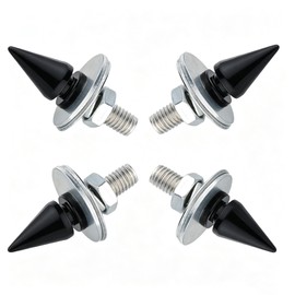 Lunsom License Plate Screws, Decorative License Plate Bolts 4 Pack Fasteners for Front and Back License Plates Tag Frame Kit,Black