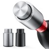 [2 PACK]Wine Bottle Stoppers，2-in-1 Vacuum Wine Stopper，1 Stainless Steel (Silver)