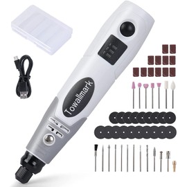 Rotary Tool Kit, Towallmark Cordless Rotary Tool 3.6V with 50 Accessories, USB Rechargeable, 3 Speed Mini Rotary Tool Multi-Purpose for Sanding, Polishing, Drilling, Engraving, DIY Small Projects