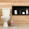 Orchid Print Plastic Toilet Brush and Holder Set