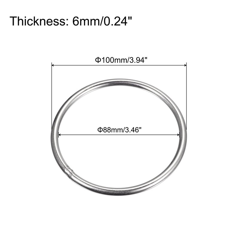 sourcing map Stainless Steel 304 O Rings, Pack of 4,