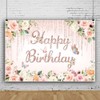 ChloropLastid 10x8ft Pink Floral Birthday Backdrop Rose Gold Glitter Flower