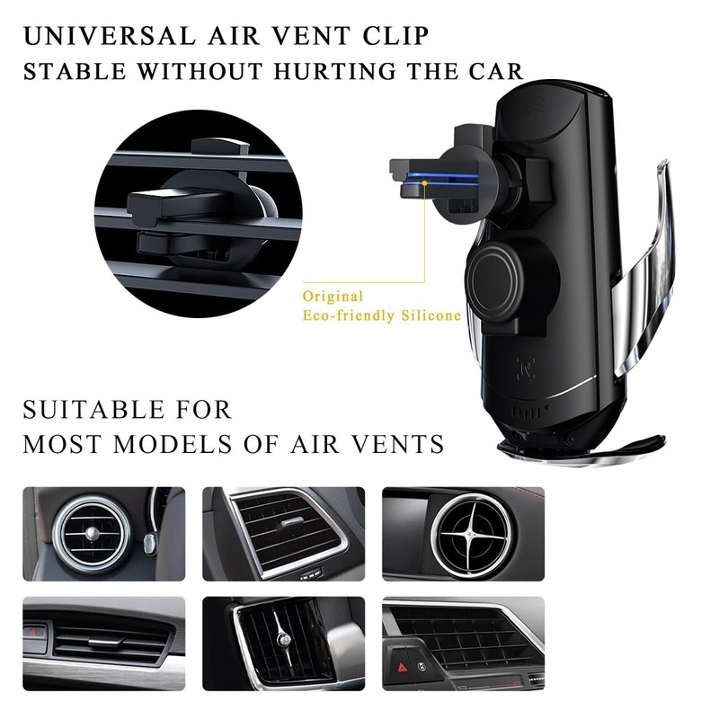 Wireless Car Charger Mount, 15W Automotive Electric Wireless Charger Holder,