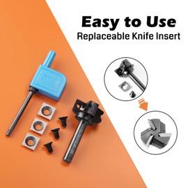 Genmitsu CNC Spoilboard Surfacing Router Bit, 1/4" Shank 1” Cutting Diameter CNC Milling Machine, Slab Flattening Router Bit, Carbide Insert Router Planer Bit for Woodworking Carving,SS03