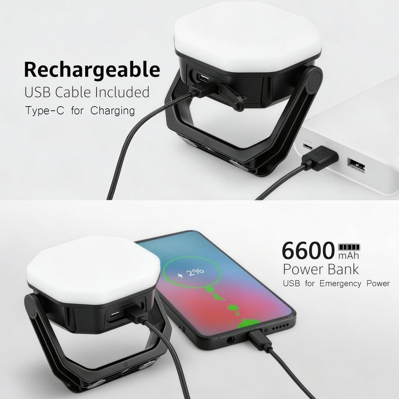 RadiantFlux Rechargeable Solar Camping Lantern, 6600mAh 4000LM Portable LED Tent