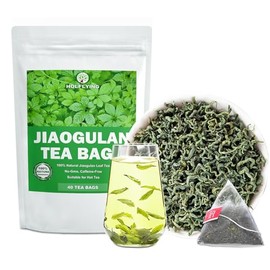 HOLFLYING Té Jiaogulan 100% Natural, 40 Bolsitas De Té, Té Puro De Hojas De Jiaogulan, Gynostemma Pentaphyllum, Sin Aditivos, Sin Ogm
