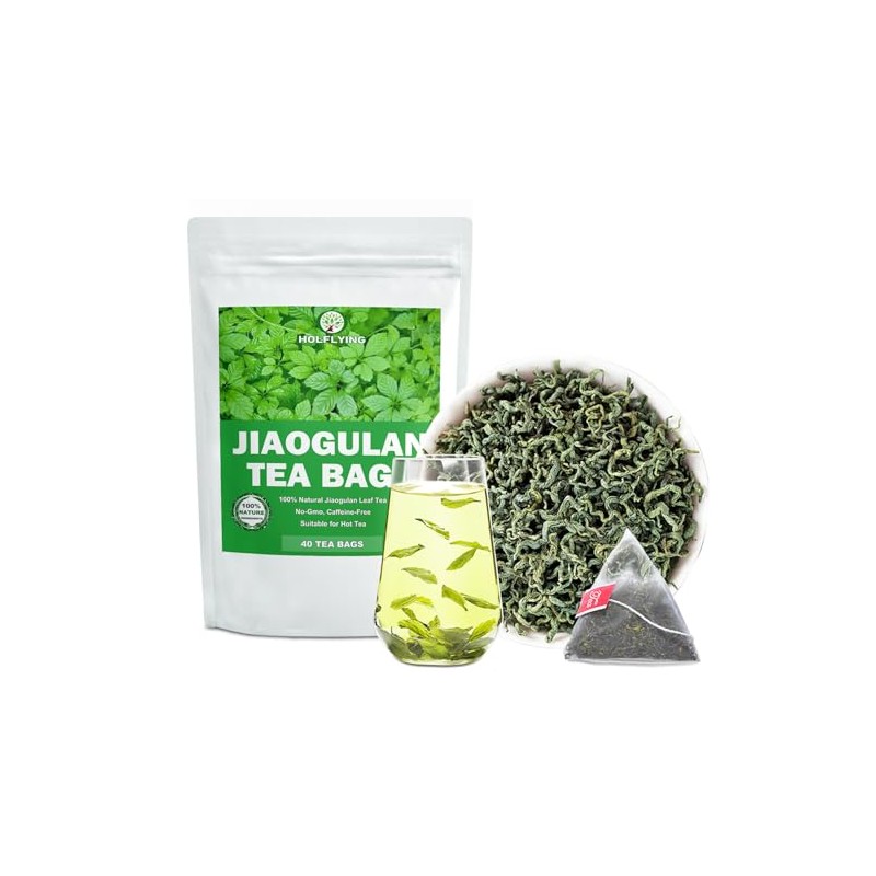 HOLFLYING Té Jiaogulan 100% Natural, 40 Bolsitas De Té, Té