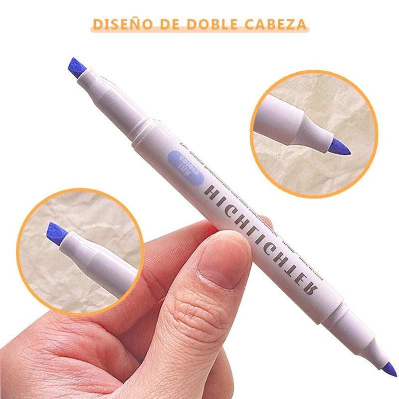 Mythya Resaltadores, Double Ended Highlighter, Broad and Fine Tips, Refresh