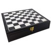 17 inch Black and White High Gloss Chess Storage Board
