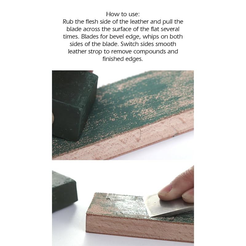WUTA Leather Whetstone Whetstone Sharpener Polishing Wooden Base Paddle Strop
