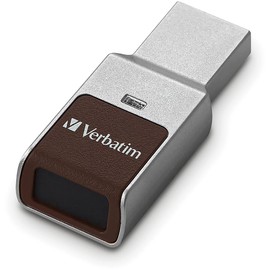 VERBATIM 128GB Fingerprint Secure USB 3.0 Flash Drive – Silver