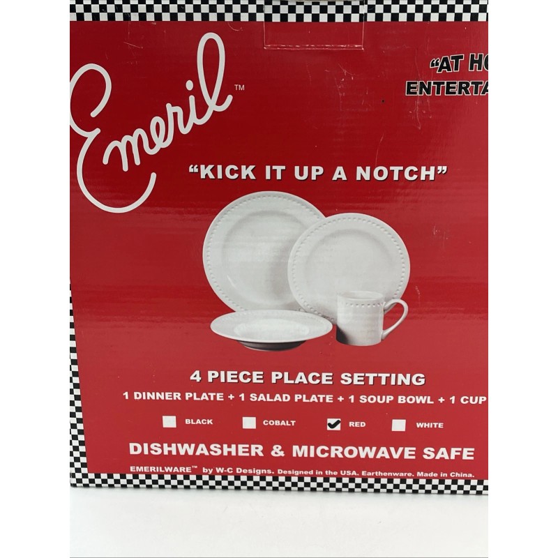 Emeril's Emeril Bistro Red 4 Piece Place Setting Dinner /