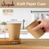 LITOPAK 100 Pack 10 oz Kraft Paper Coffee Cups for