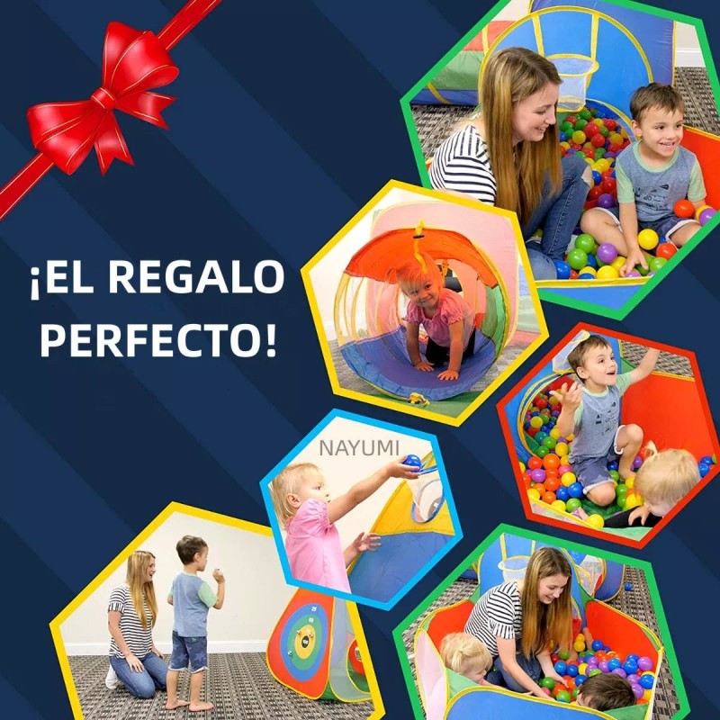 Nayumi Tienda Casita Castillo Carpa Con 2 Túnel 5 En