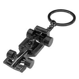 KITUREK 3D F1 Race Car Keychain, Zinc Heavy Duty Racing Model Keychain, Car Key Ring Present for Father Husband Boyfriends (Black)