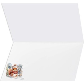 12 Christmas Cards Folding Cards with Envelopes, A6 Postcard Set, Watercolour Forest Animals Series, with Christmas Greetings, Christmas Card for Family Friends (German)