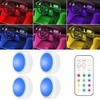 4PCS Wireless LED Interior Car Lights with Remote Control, Ambient