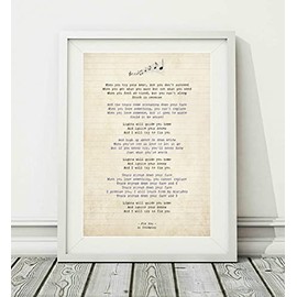 Didymus Co Coldplay - Fix You - Song Lyric Art Poster Print (UNFRAMED) - Sizes A4 (29.7 x 21cm) and A3 (42 x 29.7cm) (A3)