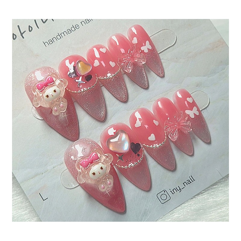 [Commemorating store openingSuper special discount]Pink My Melody handmade nail tips