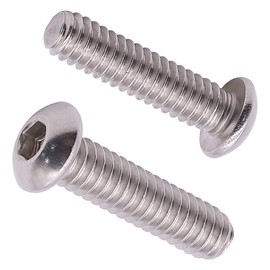 #8-32 x 3/4 (50 Pcs) Button Head Socket Cap Screws, Stainless Steel 304 (18-8), Full Thread, Coarse Thread UNC, ASME/ANSI B18.3-11