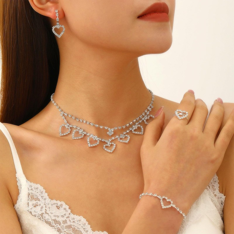 Floral Wedding Guest Dresses for Women Rhinestone Wedding Jewelry Sets