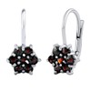 SILVEGO FLORET Women's Earrings 925 Sterling Silver with Real Garnet