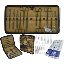 AAProTools 24 PC U.S. Army Style Surplus Emergency Survival Kit - Bleed Contol Kit - First Aid Kit - Zipper Pouch MLT-02