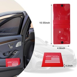 Ziciner Car Registration Insurance Holder, 2Pack Essential Auto Card Document Glove Box Organizer with Velcro Closure, Vehicle Interior Accessories Perfect for Most Car, Truck, SUV (Red/White Flag)