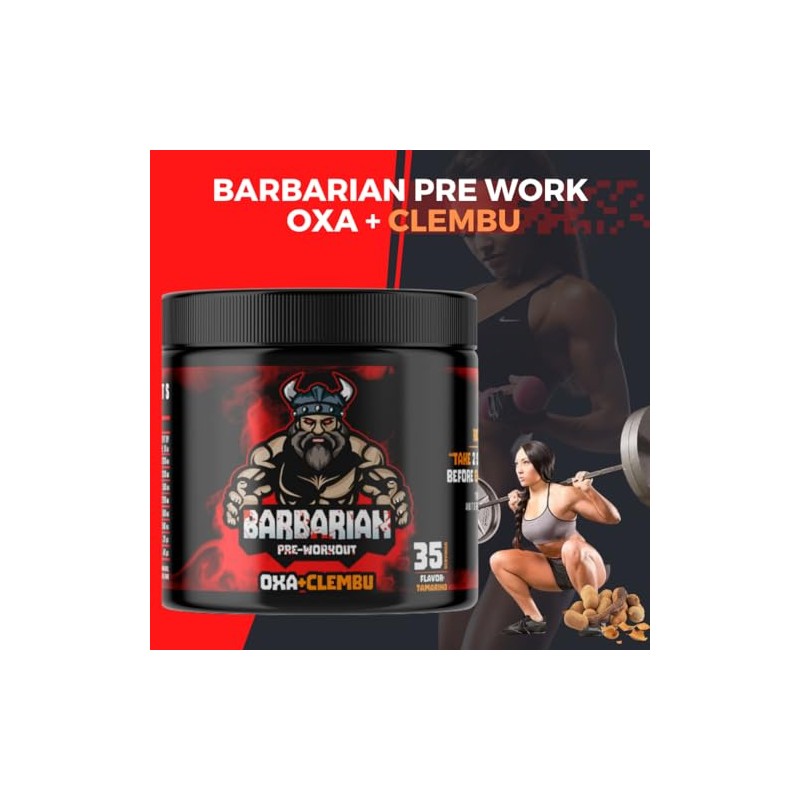 Pre entreno barbarian de 350 gr rinde 35 servicios (TAMARINDO