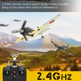 VOLANTEXRC RC Plane 2.4Ghz 4CH 400mm Remote Control Airplane Ready to Fly A6M Zero Fighter Radio Controlled Aircraft for Beginners with Xpilot Stabilization System One Key Aerobatic (761-15 RTF)