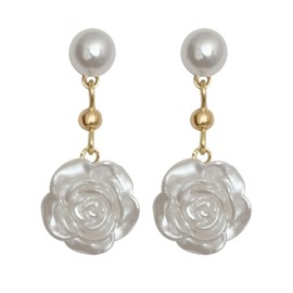 LOZTBUE 2pcs Women Earrings Jewelry Gift Rose Earrings 925 Sterling Silver Stud Earrings Decoration Gift for Women Mom Girlfriend Wife, Alloy Steel