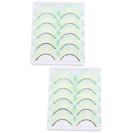 Baluue 10pairs False Lashes Natural Individual Extensions Women Makeup Strip Lashes Fluorescent Design