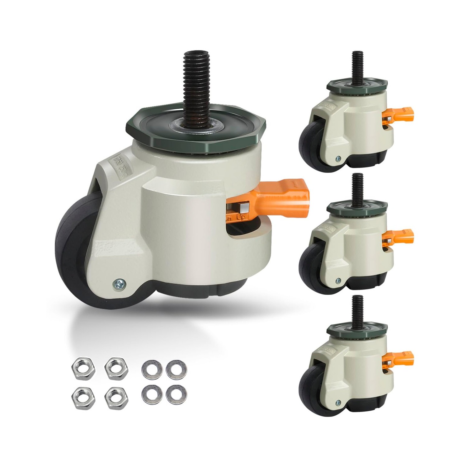 Leveling Stem Casters, M12 Thread Casters Set of 4 Heavy Duty with ...