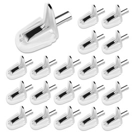 Shelf Brackets, Supports, Floor Supports, Bookcase, Supports, Glass Floor Support, 3 mm Shelf Support, Shelf Support for Cabinet, Bookcase, Furniture (20, White)