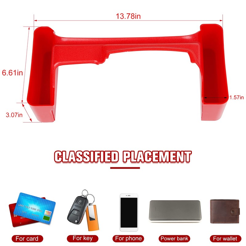 JeCar Center Console Gear Shift Tray Storage Box Organizer Bins