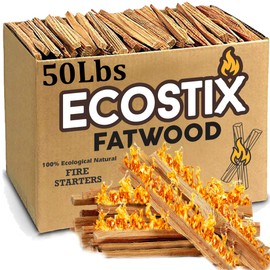 Eco-Stix Fatwood Fire Starter Kindling Firewood Sticks Bulk Packaged Firestarters 100% All Natural Resin Ocote 50LB