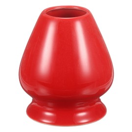 HARFINGTON Ceramic Chasen Stand 70mm Matcha Whisk Holder Teas Set Whisks Stand Traditional Matcha Chasen Holder Tea Set Accessories, Red