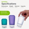 humangear GoToob+ Bottles - Silicone Leak-Proof Travel Tubes for Toiletries,