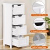 SEGAWE Bathroom Floor Storage Cabinet Freestanding Wooden Side Organizer with
