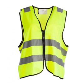 Horze Reflective Safety Zip Front Vest With Silver, Reflective Tape, Yellow, One Size