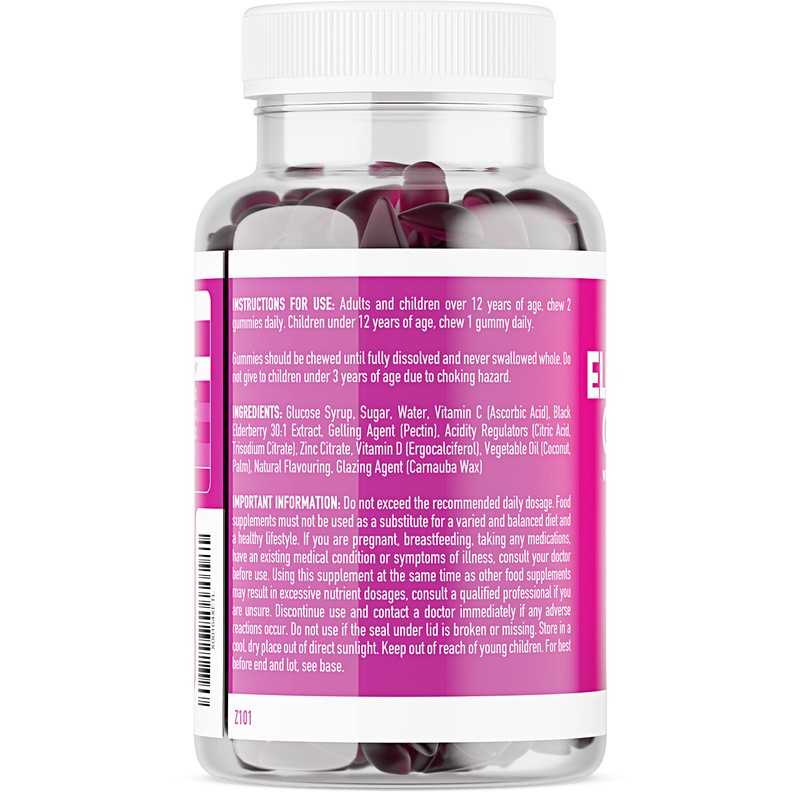 Elderberry Gummies with Zinc, Vitamin C & Vitamin D -