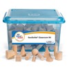 hand2mind Wood Geometric Solid Blocks, 3D Shapes, Classroom Kit (Set