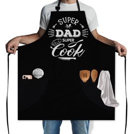 conda Funny Aprons for Men, Cooking Grill BBQ Kitchen Apron for Men, Adjustable Black Chef Apron with 2 Large Pockets, Funny Gift for Dad Husband Boyfriend, Fathers Day Kitchen Gifts, Birthday Gifts
