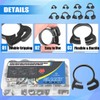 Glarks 48Pcs 8 Size Heavy Duty Black Double Gripping Nylon